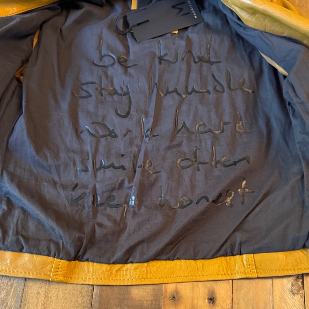 fp Christy sunrise golden tan stars lamb leather Jacket XS regular fit. NWT - Picture 14 of 17